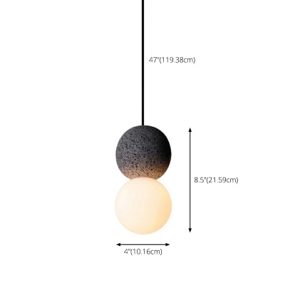 Modern Minimalist Cement Terrazzo Pendant Lamp Ball Shape Hanging for Coffee Shop