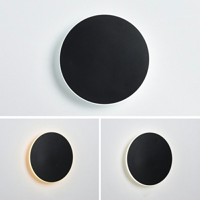 Modern Simple Round Sconce Lighting 8 Inchs Wide LED Ambient Lighting Wall Lighting Ideas for Study Room