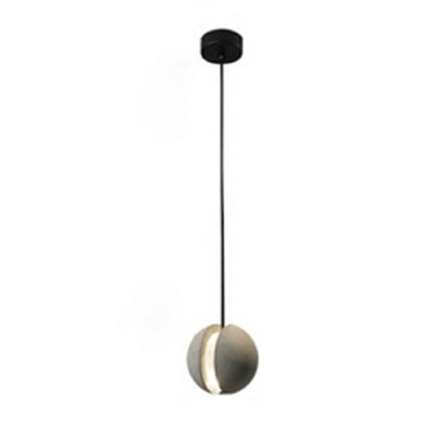 Single-Bulb LED Sphere Cement Moon Pendant Light Hanging Lights for Indoor Decoration