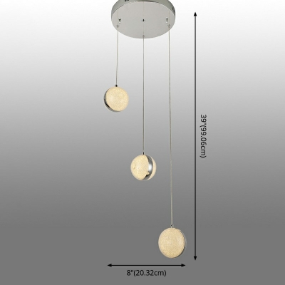 White Glass Split Globe Pendant Lighting Postmodern Chrome Ceiling Light for Bedroom