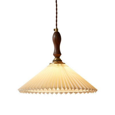 Beige Fabric Pendant Lighting Macaron 1 Head Suspension Light for Dining Room with 79 Inchs Height Adjustable Cord