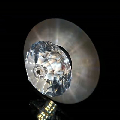 Clear Crystal Diamond Flush Mount Ceiling Lamp 1 Head Simplistic Ceiling Light for Hallway