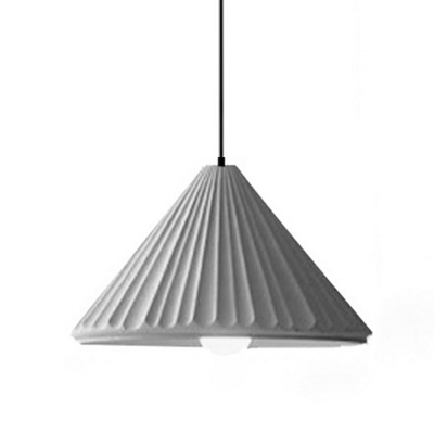 Conical Cement Pendant Lighting Macaron 1 Head Suspension Light for Dining Room Bedroom