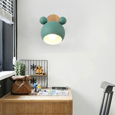 Globe Kids Bedroom Wall Sconce Metal Shade 1 Light 8.5 Inchs Height Cute Sconce Light
