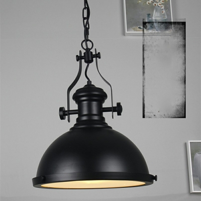 Industrial Pendant Light Bowl Black for Dining Room Staircase with 39.5 Inchs Height Adjustable Cord