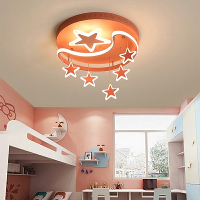 LED Modern Lighting Star Design Metallic Flush Mount Ceiling Light for Kid's Room
