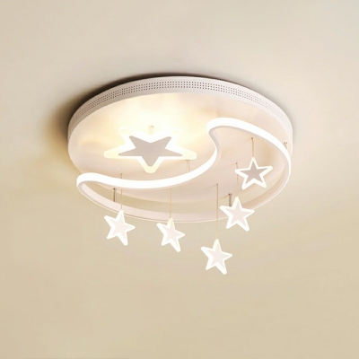 LED Modern Lighting Star Design Metallic Flush Mount Ceiling Light for Kid's Room