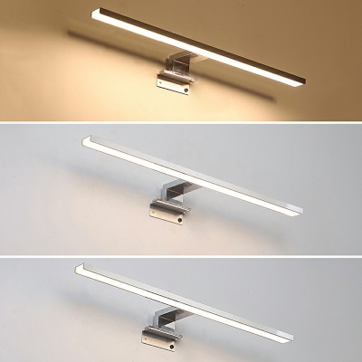 Linear Wall Mount Light with Acrylic Diffuser Nordic Metal Integrated Led Vanity Light for Bathroom