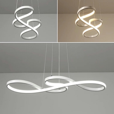 Metal Music Note Chandelier Modern style Dining Table Creative Simple Pendant Lamp with 51 Inchs Height Adjustable Cord