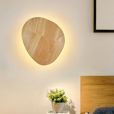 Modern Creative Wall Lighting Integrated Led Wooden Wall Light Sconce for Bedroom in Warm Light