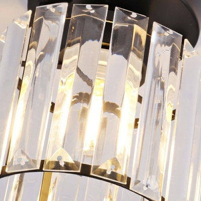 Modern Crystal Semi Flush Mount LED Ceiling Light for Hallway