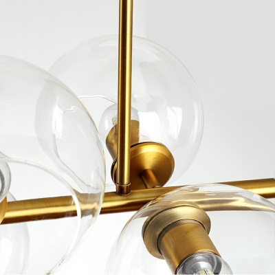 Post-Modern Molecule Island Lighting Kitchen Bar 43.5 Inchs Wide Pendant Lamp with Glass Globe