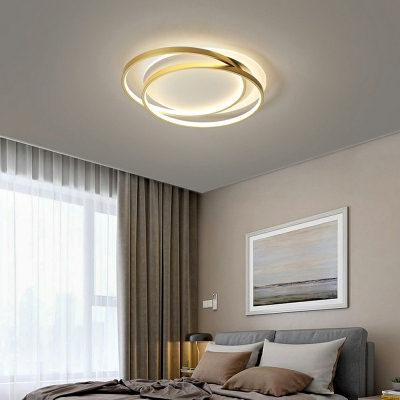 Simple Style Black/Gold Metal LED Ceiling Lighting Acrylic Ceiling Lamp for Living Room