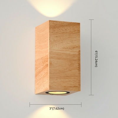 Wooden LED Wall Light Modern LED Up and Down Light Cuboid Wall Light for Corridor Corridor Kitchen Cabinet Stairs