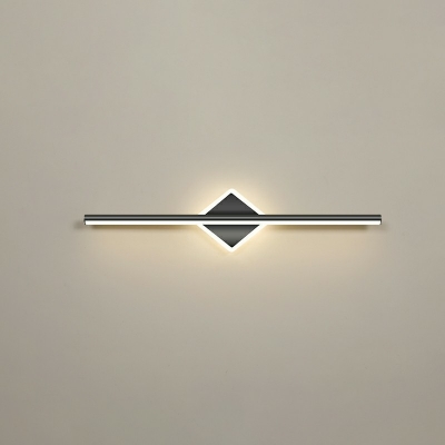 Black Metal 2-Light Mirror Front Lamp Minimalist Acrylic Shade LED Wall Lamp