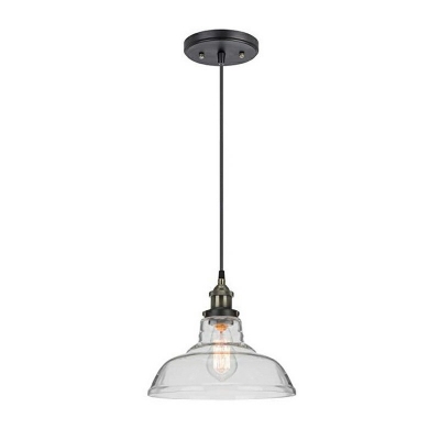 Clear Glass Barn Shade Hanging Lamp Garage One Light Antique Style Pendant Light