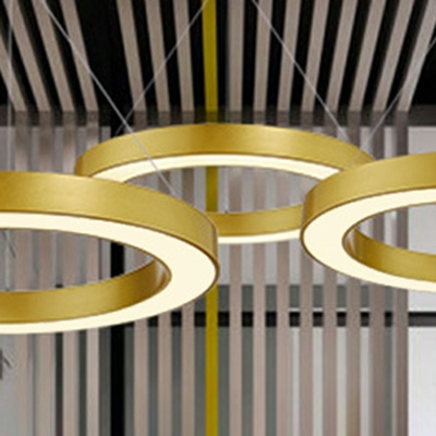 Golden Circle Ceiling Lamp Novelty Modern in White Light LED Acrylic Suspension Pendant Light