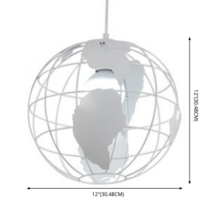 Industrial Orb Single Pendant Light Single Light Globe Shade for Coffee Bar