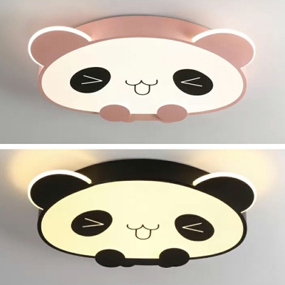 Kids Style Panda Flush Mount Ceiling Lighting Metal LED Ceiling Lamp for Kid's Room