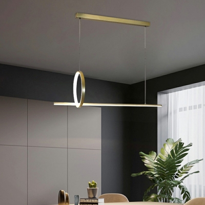 Linear Island Light Kit Modernity Metal LED Pendant Lighting for Bedroom with 47 Inchs Height Adjustable Cord