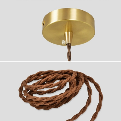Metal Grenade Adjustable Ceiling Pendant Post-Modern Single Hanging Light Fixture in Gold