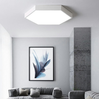 Modern Minimalist Hexagonal Ceiling Lamp Acrylic Lampshade Bedroom Flush Mount Ceiling Lights