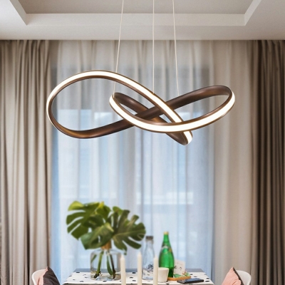 Modern Style LED Hanging Lamp Linear Acrylic Chandelier Light with 39.5 Inchs Height Adjustable Cord for Bedroom