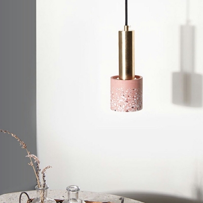 Nordic Style Pendant Light Single Head 3.5 Inchs Wide Metal and Stone Hanging Lamp for Hallway