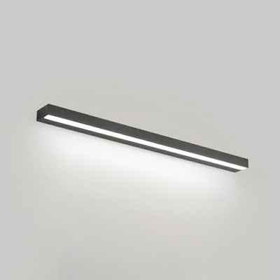 Rectangle Plastic Shade Mirror Front Lamp Minimalist Metal LED 1-Light Wall Lamp