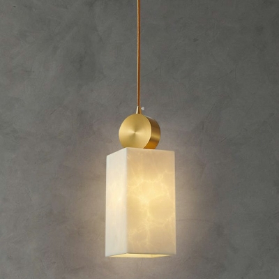 Resin Pendant Metal Single Bulb Dining Room Hanging Light in Brass with 71 Inchs Height Adjustable Cord