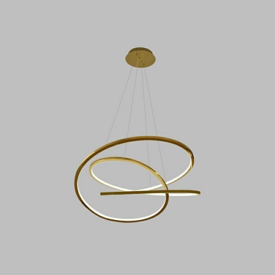Twisting Metal Pendant Lamp 79 Inchs Height Simplicity LED Ceiling Chandelier Light in Gold