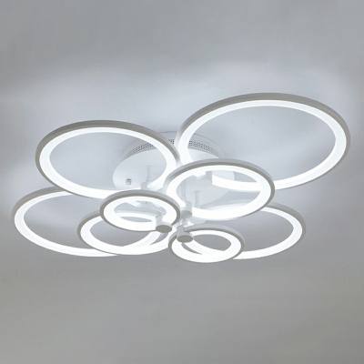 4/6/8 Lights Contemporary Circle Acrylic Shade Ceiling Light Fixture for Living Room