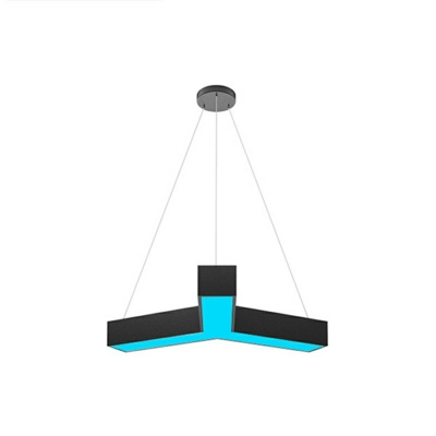 Black Airplane Ceiling Lamp Novelty Modern LED Acrylic Suspension Pendant Light with 59 Inchs Height Adjustable Cord