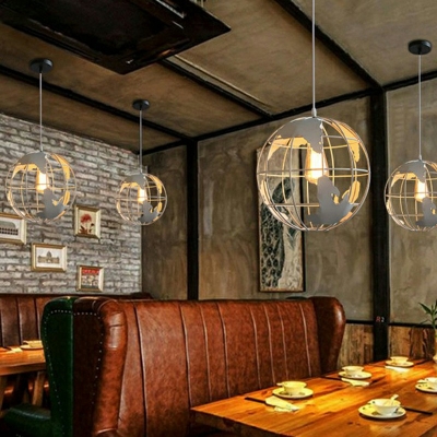 Industrial Orb Single Bulb Pendant Light  Globe Shade for Coffee Shop Bar