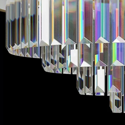 LED Gold Crown Semi Flush Mount Modern Crystal Flush Mount Ceiling Lamp for Living Room