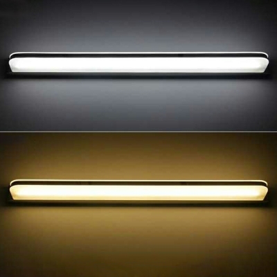 Modern Style Silver LED Wall Mounted Vanity Lights Fixtures Acrylic Bathroom Lighting