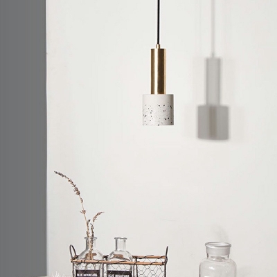Nordic Style Pendant Light Single Head 3.5 Inchs Wide Metal and Stone Hanging Lamp for Hallway