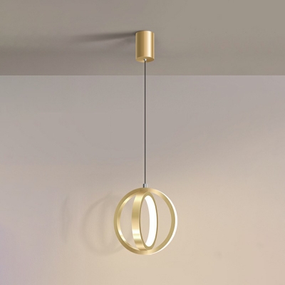 Post Modern Pendant LED Light Double Circular Ring 7 Inchs Wide Chandeliers for Dining Room Foyer Farmhouse