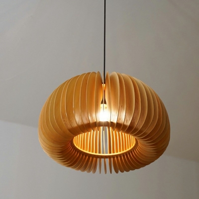 Rattan Strawman Down Lighting Pendant Rustic 1 Bulb Restaurant Hanging Lamp in Beige
