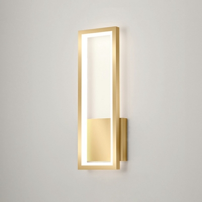 Aluminum Rectangle Wall Light Sconce Simple 2 Inchs Wide Wall Lamp Fixture