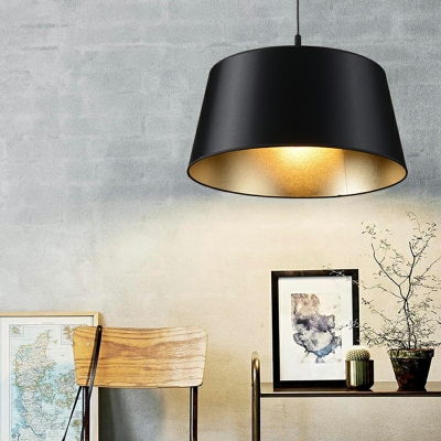Black-Gold Fabric Pendant Lighting Suspension Light for Dining Room with 55 Inchs Height Adjustable Cord