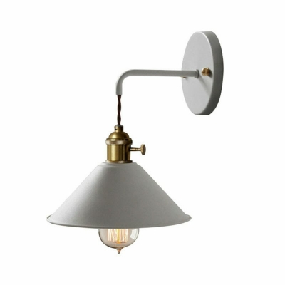 Cone Bedside Reading Wall Light Metal 1 Bulb Postmodern Sconce 12 Inchs Height with Arm