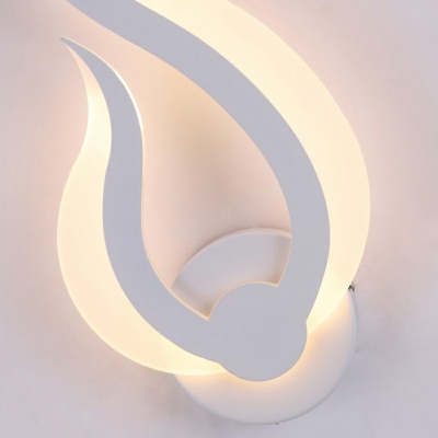 Flame Shape Arcylic Wall Lamp 12 Inchs Height White Wall Sconce Lighting for Living Room