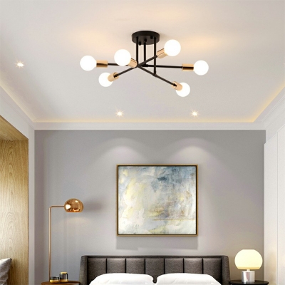 Industrial Style LED Acrylic Shade Magic Bean Ceiling Light Flush-Mount Light Fixture Living Room
