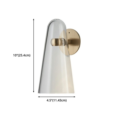 Modern Style Indoor Wall Mount Light LED 4.5 Inchs Wide Wall Sconce with Glass Shade for Bedroom