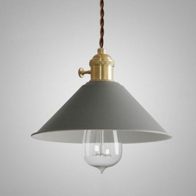 Multiple Macaron Color Nordic Living Room Pendant Metal Cone Lid Shade 1-Head Hanging Lamp