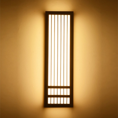 Rectangular Natural Oak Wall Mounted Lamp 6 Inchs Wide Simple LED Indoor Wall Lamp Acrylic Shade in Wood