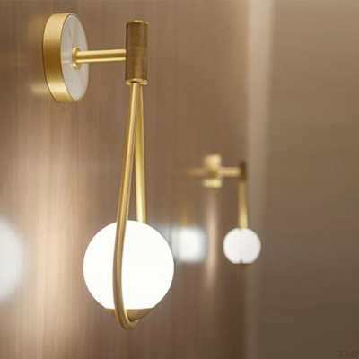 Single-Light Milk Glass Droplet Wall Lamp Light Plug in Wall Light Bedroom Wall Sconces