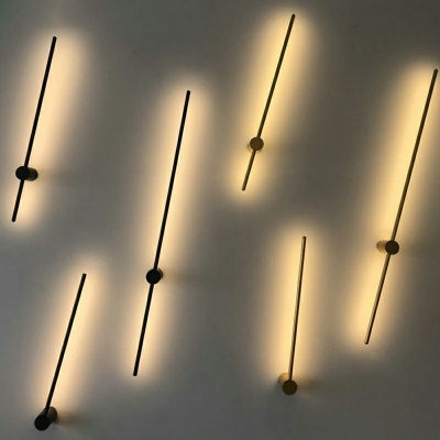 Slim Stick Wall Mount Lighting Minimalist 2.5 Inchs Wide Metallic LED Hallway Surface Wall Sconce