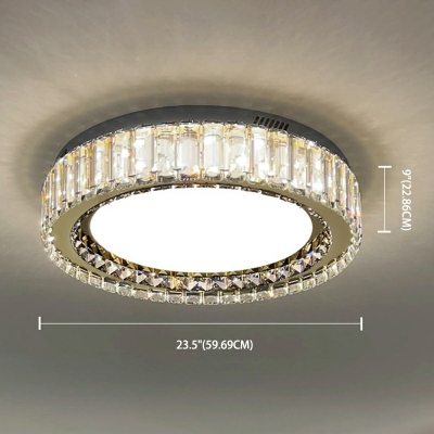 Contemporary Style Ceiling Lighting LED Crystal Bedroom Ceiling Mounted Fixture in White
